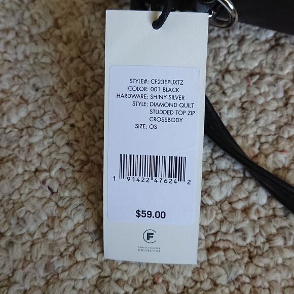 RM Rebecca Minkoff diamond quilted  with studded crossbody in black - Picture 4 of 12